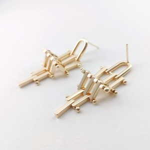 Chunky Shape Dangle Post Earring,Gold Plated Earring Post,Hypoallergenic,DIY Earring Finding,Handmade Earring Supplies LM2-ZX169