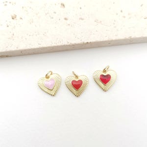 Textured enamel heart charm,18K gold plated,love pendant,for necklace and earring making,jewelry finding LM2-S20720