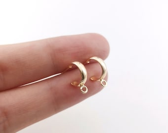 Pendientes de aro pequeños en forma de C, aros chapados en oro con argolla, hipoalergénicos, accesorios para pendientes DIY, suministros para pendientes hechos a mano LM2-ZX126