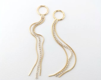 ゴールドチェーンタッセルペンダント、ラインストーンチェーンチャーム