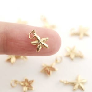 Mini Starfish pendant,beach starfish charms, 18K Gold plated ,for necklaces and earrings making,jewelry findings LM2-S20403
