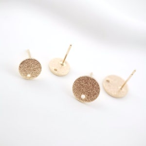 Petite Round Post Earring,Gold Plated Hammered Earring Post With Loop,Hypoallergenic,DIY Earring Finding,Handmade Earring Supplies LM2-ZX119