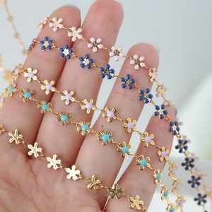 Enamel Flower Chian, 316 Stainless Steel Chain, Enamel Flower Chain ...