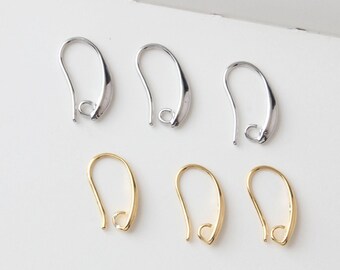 18K Gold plated earring hooks,10*19mm,french ear wire hooks,fish wire earrings,nickel free mercury free,for jewelry making BB019-S834