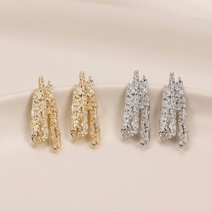 Irregular Design Sense Earrings Post, 14K Gold, S925 Silver Ear Pin Nickel Free Earring, Ear Stud Hypoallergenic Earring Finding CX130-D0313