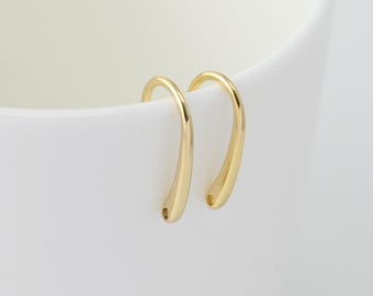 Fisch Haken Ohrringe, Gold Ohrring Haken, 18K vergoldet, hypoallergen, DIY Ohrring Zubehör, handgemachte Ohrring Zubehör LM2-D0173