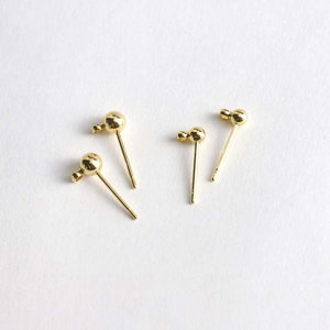 Kugelförmige Ohrringe aus 18K Gold mit horizontalen Schleifen, Bohne Ohrringe,S925 Silberstifte,Anti-Allergie Ohrringe Zubehör MM048-ZX7047