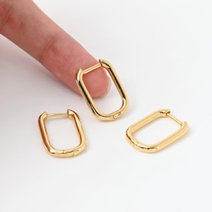 U Shape Hoop earrings, Gold Plated Huggie Earring Hoop With Loop, Hypoallergenic, DIY Earring Findings, Handmade Earring Supplies LM2-D0130