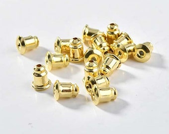14K Gold plated earring backs ,anti allergy earring nuts, earring back for earring stud LL084-D0023