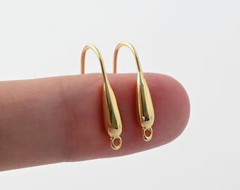 Fisch Haken Ohrringe, Gold Ohrring Haken, 18K vergoldet, hypoallergen, DIY Ohrring Zubehör, handgemachte Ohrring Zubehör LM2-D0165