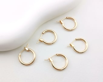 Sleek Round Hugging Hoop earrings,Gold Plated  Circle Earring Hoop,Hypoallergenic,DIY Earring Findings,Handmade Earring Supplies LM2-ZX7035