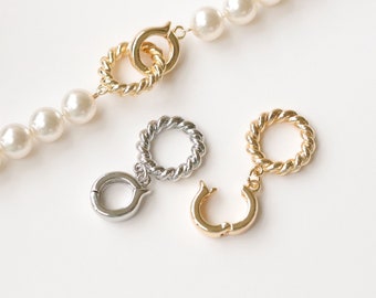 14K Gold/Silver Round OT Clasp,Twisted Chain Clasp,For Necklace And Bracelet Making,Jewelry Findings MM240