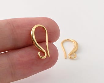 Fish Hook Earrings,  Gold Earring Hooks, 18K Gold/Silver Plated, Hypoallergenic, DIY Earring Findings, Handmade Earring Supplies LM2-D0012
