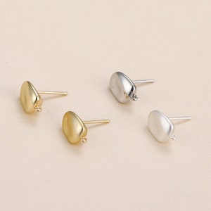 14K Gold plated irregular bean with hoop earring,coffee bean earrings,S925 silver pins, earring accessories,jewelry findings CX030-D0015
