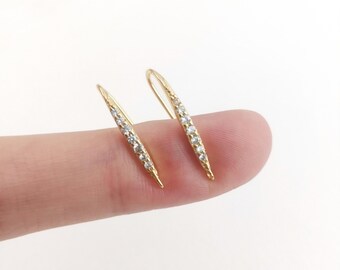 18K Gold Plated Dainty Ear Wires,Micro Pave Earrings Hook,Fish Hooks,Hypoallergenic,DIY Earring Finding,Handmade Earring Supplies LM2-S1137