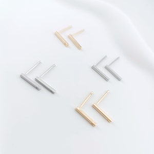 Sleek Mini Rectangle Post Earring,Gold Plated Earring Post With Loop,Hypoallergenic,DIY Earring Finding,Handmade Earring Supplies LM2-ZX174