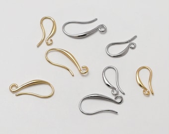 Fish Hook Earrings,  Gold Earring Hooks, 18K Gold/Silver Plated, Hypoallergenic, DIY Earring Findings, Handmade Earring Supplies LM2-S839