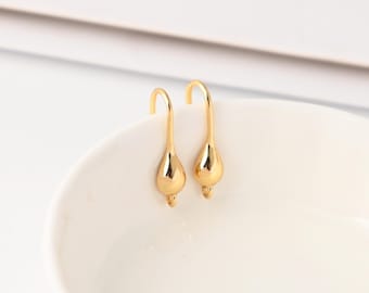Fisch Haken Ohrringe, Gold Ohrring Haken, 18K vergoldet, hypoallergen, DIY Ohrring Zubehör, handgemachte Ohrring Zubehör LM2-D0168