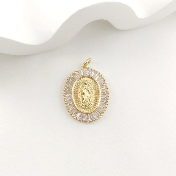 聖母マリア 金メッキ チャームネックレス CHRISTMAS JEWELRY マリアチャーム付コインペンダント】 聖母