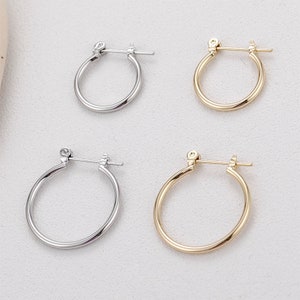 14k Real Gold Plated Round Earrings Post, Ear Stud Hypoallergenic Earring Findings CX028