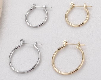 ゴールドスクエアイヤリングポスト4個セット、8mm、イヤーピン