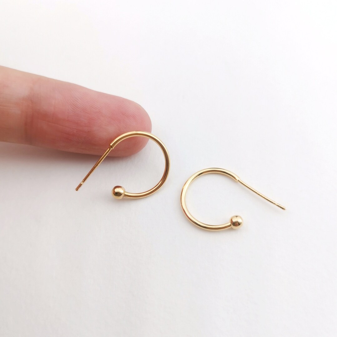 【 】Mesh Charm Hoop Earrings Cシェイプ ピアス Polished C Shape Hoop Earrings,gold Plated Earring Hoop With