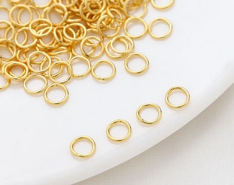 Anillo de salto chapado en oro, anillos de salto abiertos, para hacer collares y aretes, accesorios de joyería zx000