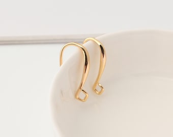 Orecchini a forma di amo da pesca, ganci per orecchini in oro, placcati in oro/argento 18 carati, ipoallergenici, componenti per orecchini fai da te, forniture per orecchini fatti a mano LM2-ZX260