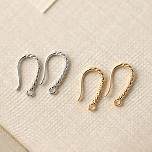 14K Gold/Silver Plated Twisted Hook Earrings,Fish Earring Hook,Ear Wires,Hypoallergenic,DIY Earring Findings,Handmade Earring Supplies MM356