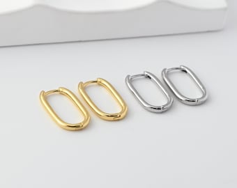 Sleek U Shape Hoop earrings, Gold Plated Leverback Earring Hoop, Hypoallergenic, DIY Earring Findings, Handmade Earring Supplies LM2-D0120