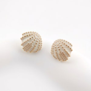 Textured Enamel Shell Post Earring,Gold Plated Earring Post With Loop,Hypoallergenic,DIY Earring Finding,Handmade Earring Supplies LM2-ZX221