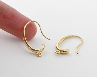 Fisch Haken Ohrringe, Ohrhaken, 18K Vergoldete Ohrring Haken, hypoallergen, DIY Ohrringzubehör, handgemachte Ohrringzubehör LM2-D0177