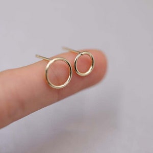 14K Gold plated round earrings, 8mm, 10mm, openwork round earrings, S925 silver pin,anti allergenic earrings findings MM054