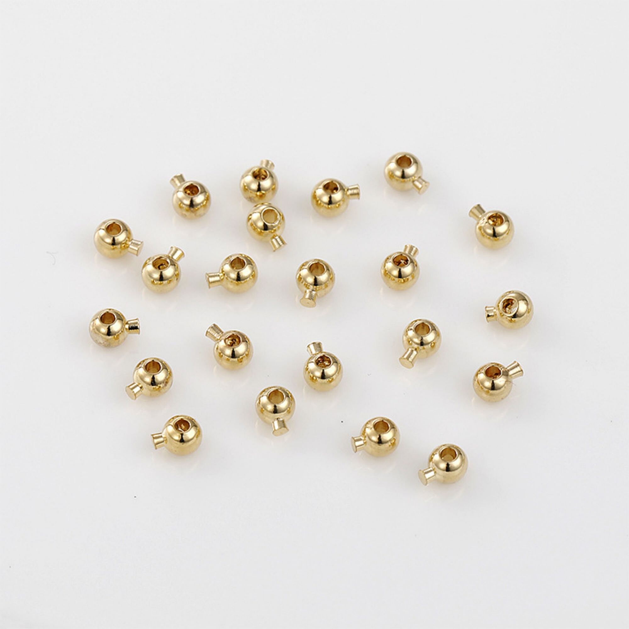 3mm/4mm/5mm 18k Gold Plated Open Crimp Beads Covers Crimp End Beads Stopper Spacer Beads For DIY Jewelry Making Supplies From Ddmyaug, $7.63
