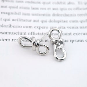 Sleek Knot Post Earrings,Silver Plated Twisted Earring Post With Loop,Hypoallergenic,DIY Earring Finding,Handmade Earring Supplies LM2-ZX239
