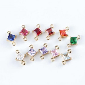 Multicolor cz pave diamond crystal connectors,14K gold plated pendant,handmade necklaces and bracelets,jewelry findings MM132-F233