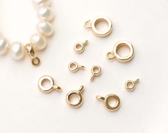 Gold clasp, Round shape clasps, 14K Gold Plated, Basic accessories for Necklace and Earrings Making, Jewelry finding MM087