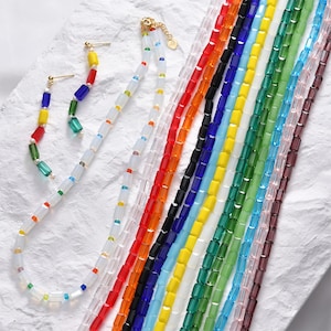 One strand- Rectangular Glass Crystal Beads, Necklace Bracelet Earrings Making Findings LL323