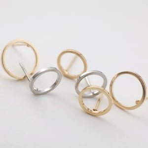 Openwork Circle Post Earrings,Gold Plated Round Earring Post,Hypoallergenic,DIY Earring Finding,Handmade Earring Supplies LM2-Z076