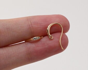 Cubic Pave Ear Wires, Fish Earring Hooks, Hypoallergenic, DIY Earring Findings, Handmade Earring Supplies LM2-ZX300