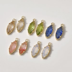 14K Gold plated zircon crystal water drop pendant,colorful water drop charms,for necklaces and earrings making,jewelry findings LL033