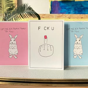 Postkarten Set 3 Grußkarten handgemalte Illustrationen minimalistisch feine Linien moderne Kunst bunt pop art Patriarchat feministisch
