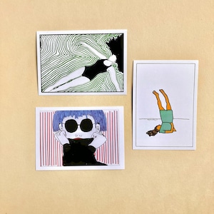 Set di cartoline illustrazioni artistiche A6 ritratto disegno carta amore regalo carta biglietto d'auguri cartoline d'arte stampa di alta qualità