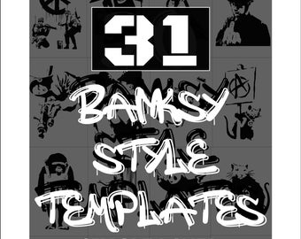 Stencil Templates. 31 Banksy Style Stencil Templates | Digital download | Print Cut Paint