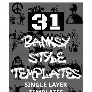 Stencil Templates. 31 Banksy Style Stencil Templates | Digital download | Print Cut Paint