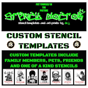 Custom Portrait Stencil Template: People & Pets (Digital Download)