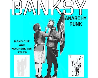 Banksy, Anarchy Punk. Multi-layer stencil Templates | Cricut | Stencils | Street art.