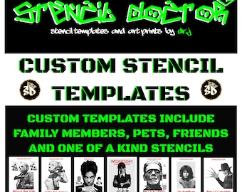Custom Portrait Stencil Template: People & Pets (Digital Download)