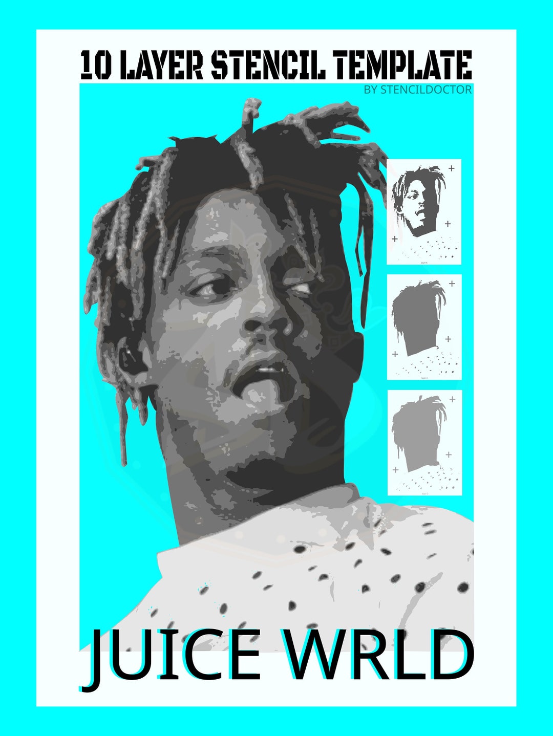 Juice WRLD Stencil Templates and Print and Frame Art Print - Etsy
