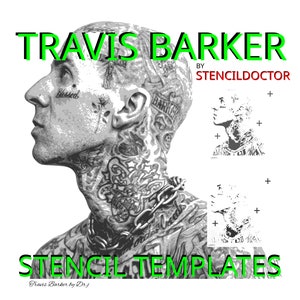 Travis Barker Stencil Templates | Print and Cut | digital download | arts and craft | hobby | Crafts.